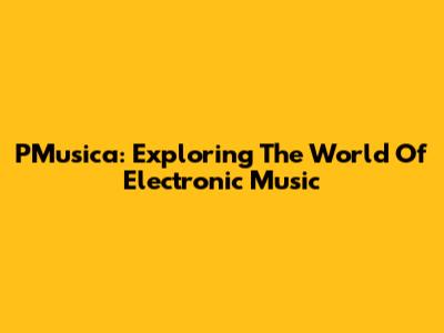 PMusica: Exploring The World Of Electronic Music