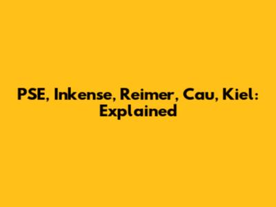PSE, Inkense, Reimer, Cau, Kiel: Explained