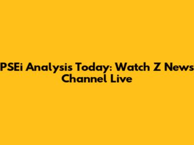 PSEi Analysis Today: Watch Z News Channel Live