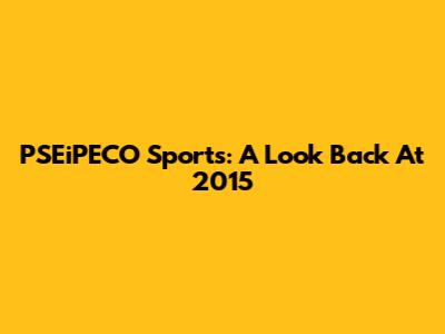 PSEiPECO Sports: A Look Back At 2015
