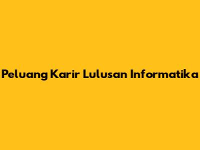 Peluang Karir Lulusan Informatika