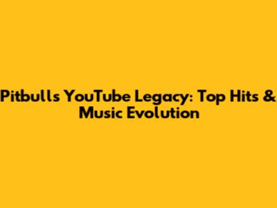 Pitbull's YouTube Legacy: Top Hits & Music Evolution