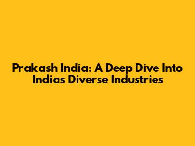 Prakash India: A Deep Dive Into India's Diverse Industries
