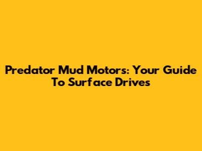Predator Mud Motors: Your Guide To Surface Drives