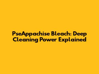 PseAppachise Bleach: Deep Cleaning Power Explained