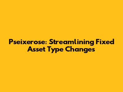 Pseixerose: Streamlining Fixed Asset Type Changes