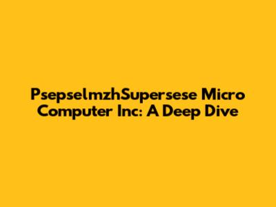 PsepselmzhSupersese Micro Computer Inc: A Deep Dive
