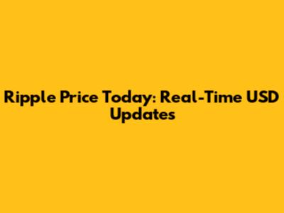 Ripple Price Today: Real-Time USD Updates