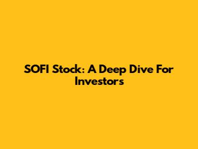 SOFI Stock: A Deep Dive For Investors