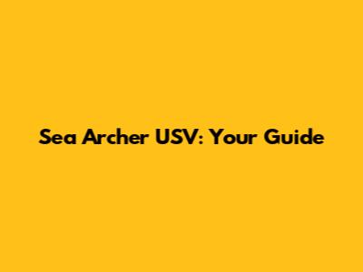 Sea Archer USV: Your Guide