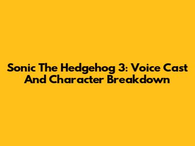 Sonic The Hedgehog 3: Voice Cast And Character Breakdown