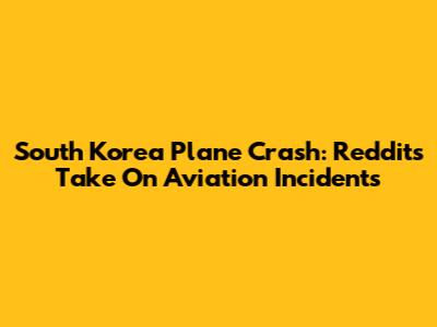 South Korea Plane Crash: Reddit's Take On Aviation Incidents
