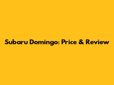 Subaru Domingo: Price & Review