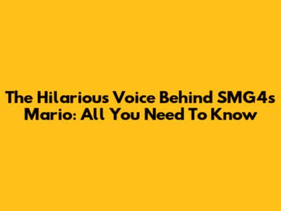 The Hilarious Voice Behind SMG4's Mario: All You Need To Know