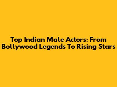 Top Indian Male Actors: From Bollywood Legends To Rising Stars