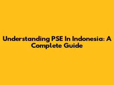 Understanding PSE In Indonesia: A Complete Guide