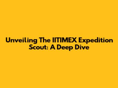 Unveiling The IITIMEX Expedition Scout: A Deep Dive