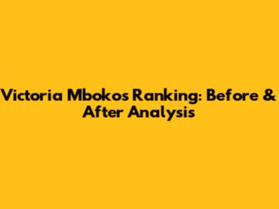 Victoria Mboko's Ranking: Before & After Analysis