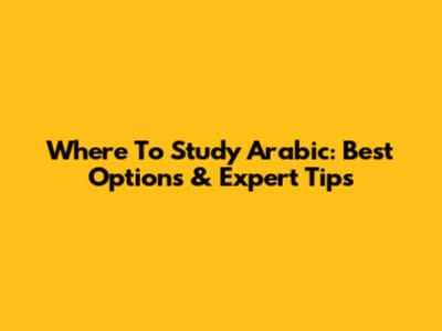 Where To Study Arabic: Best Options & Expert Tips