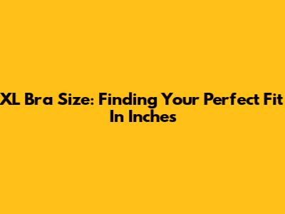 XL Bra Size: Finding Your Perfect Fit In Inches